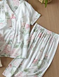 Pijama De Viscosa Diseño Unico Floreado Pantalon Medio Floreado Floreado M - Miniatura 3