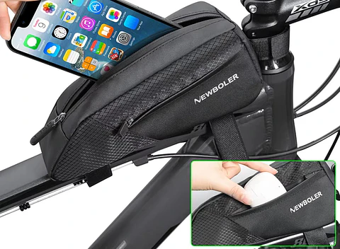 Bolso Para Bicicleta, Impermeable, Resistente, 1,2 L Negro