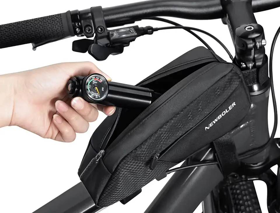 Bolso Para Bicicleta, Impermeable, Resistente, 1,2 L Negro 4