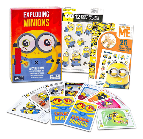 Juego De Cartas Minions Exploding Con Juego De Mesa, Pegatin