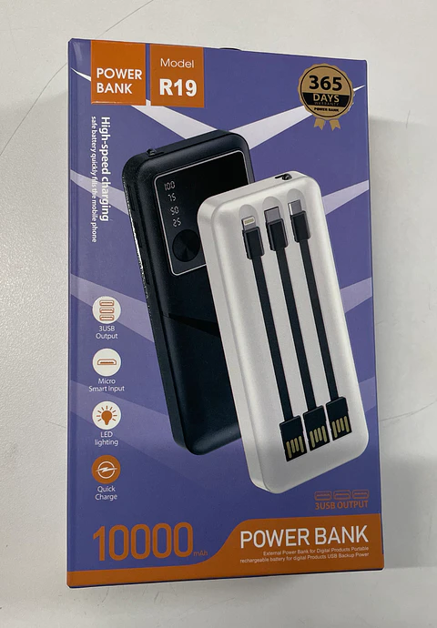 Power Bank 10000mah Carga Rapida Color Negro