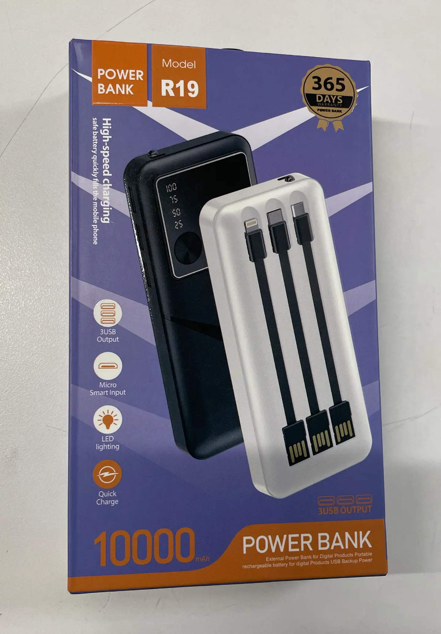 Power Bank 10000mah Carga Rapida Color Negro 1