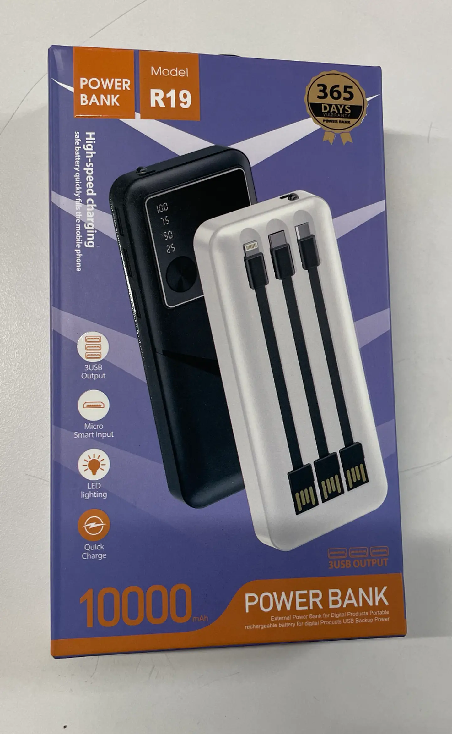 Power Bank 10000mah Carga Rapida Color Negro 2