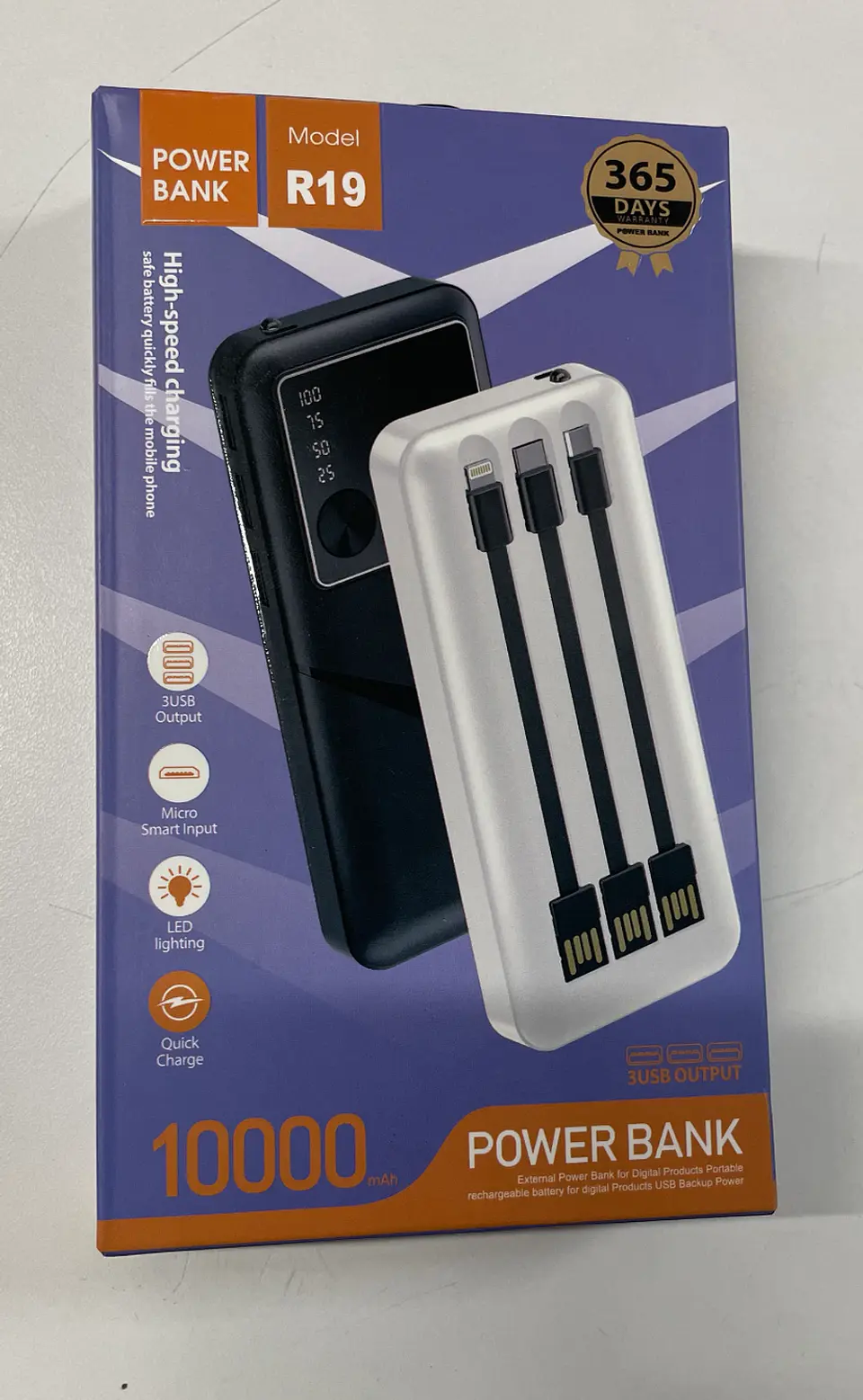 Power Bank 10000mah Carga Rapida Color Negro 2