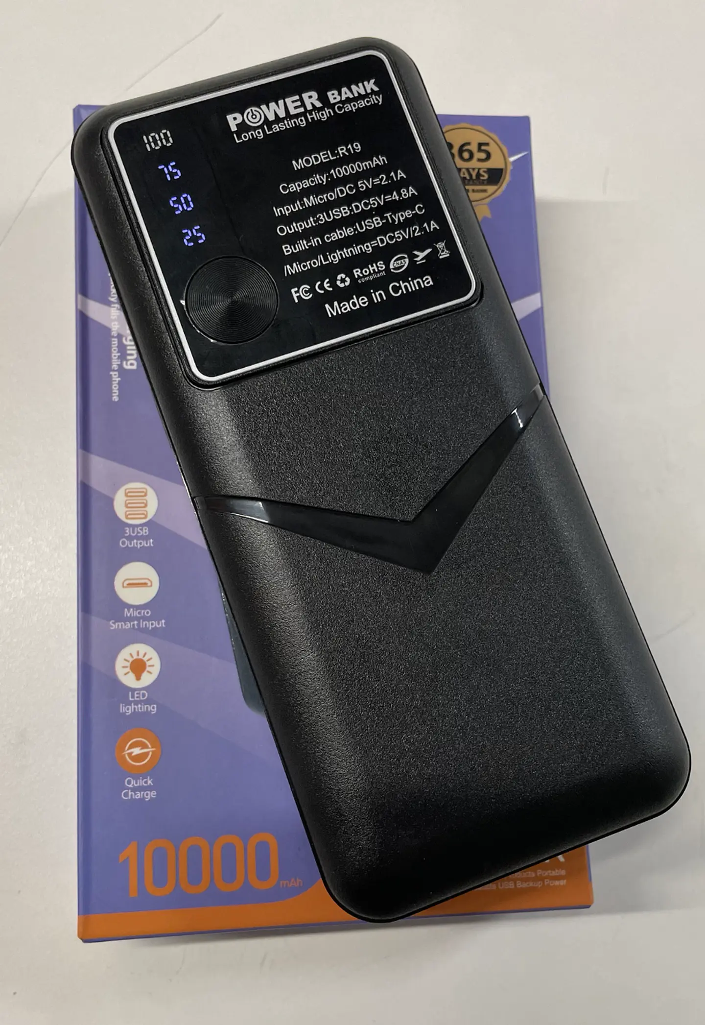 Power Bank 10000mah Carga Rapida Color Negro 4