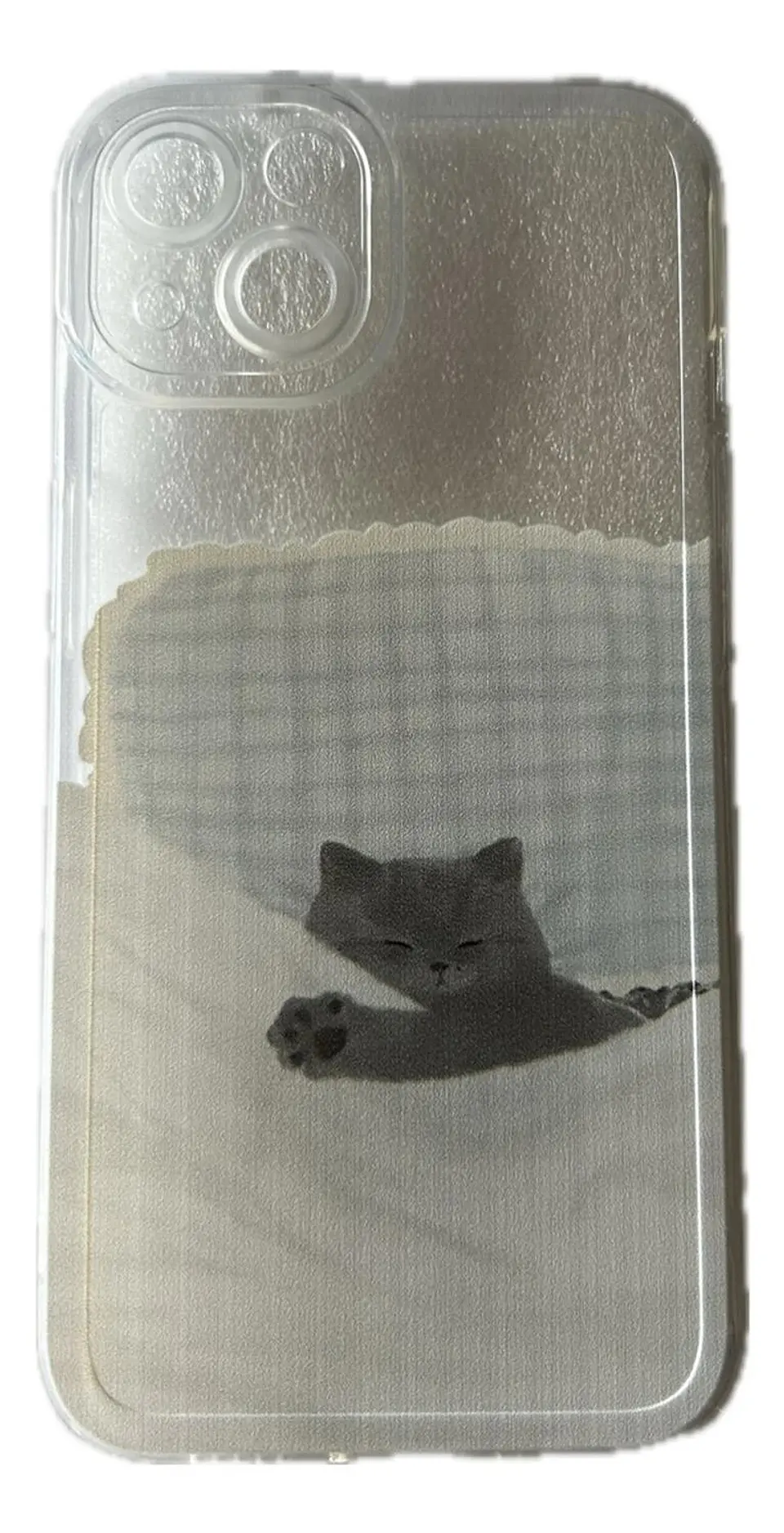 Carcasa Para iPhone Gatito Gato Durmiendo Diseño Unico Transparente iPhone 13 - 14.-15 1