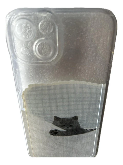 Carcasa Para iPhone Gatito Gato Durmiendo Diseño Unico Transparente iPhone 13 - 14.-15
