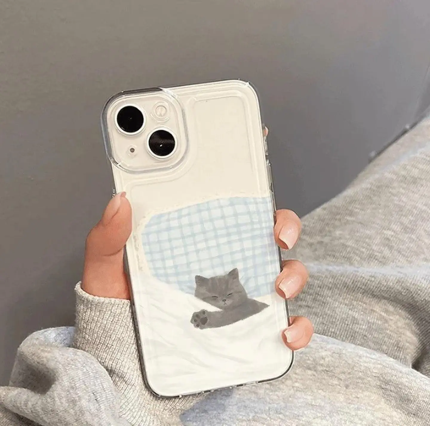 Carcasa Para iPhone Gatito Gato Durmiendo Diseño Unico Transparente iPhone 13 - 14.-15 3