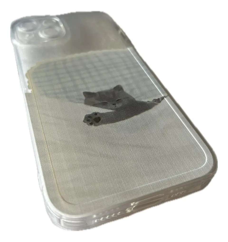 Carcasa Para iPhone Gatito Gato Durmiendo Diseño Unico Transparente iPhone 13 - 14.-15 5