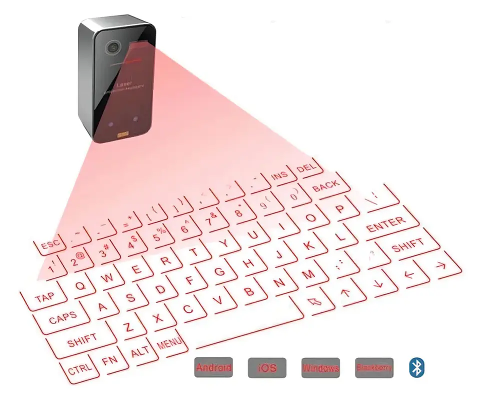 Teclado Laser Virtual Conexion Bluetooth Portátil Recargable 1