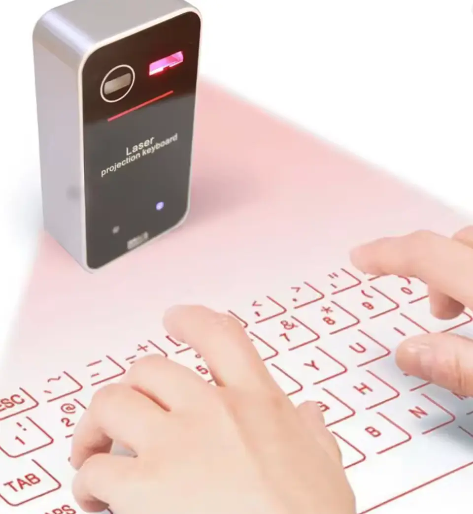 Teclado Laser Virtual Conexion Bluetooth Portátil Recargable 4