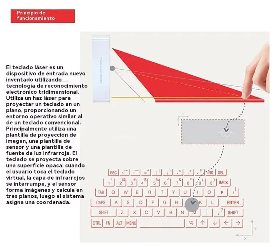 Teclado Laser Virtual Conexion Bluetooth Portátil Recargable 6