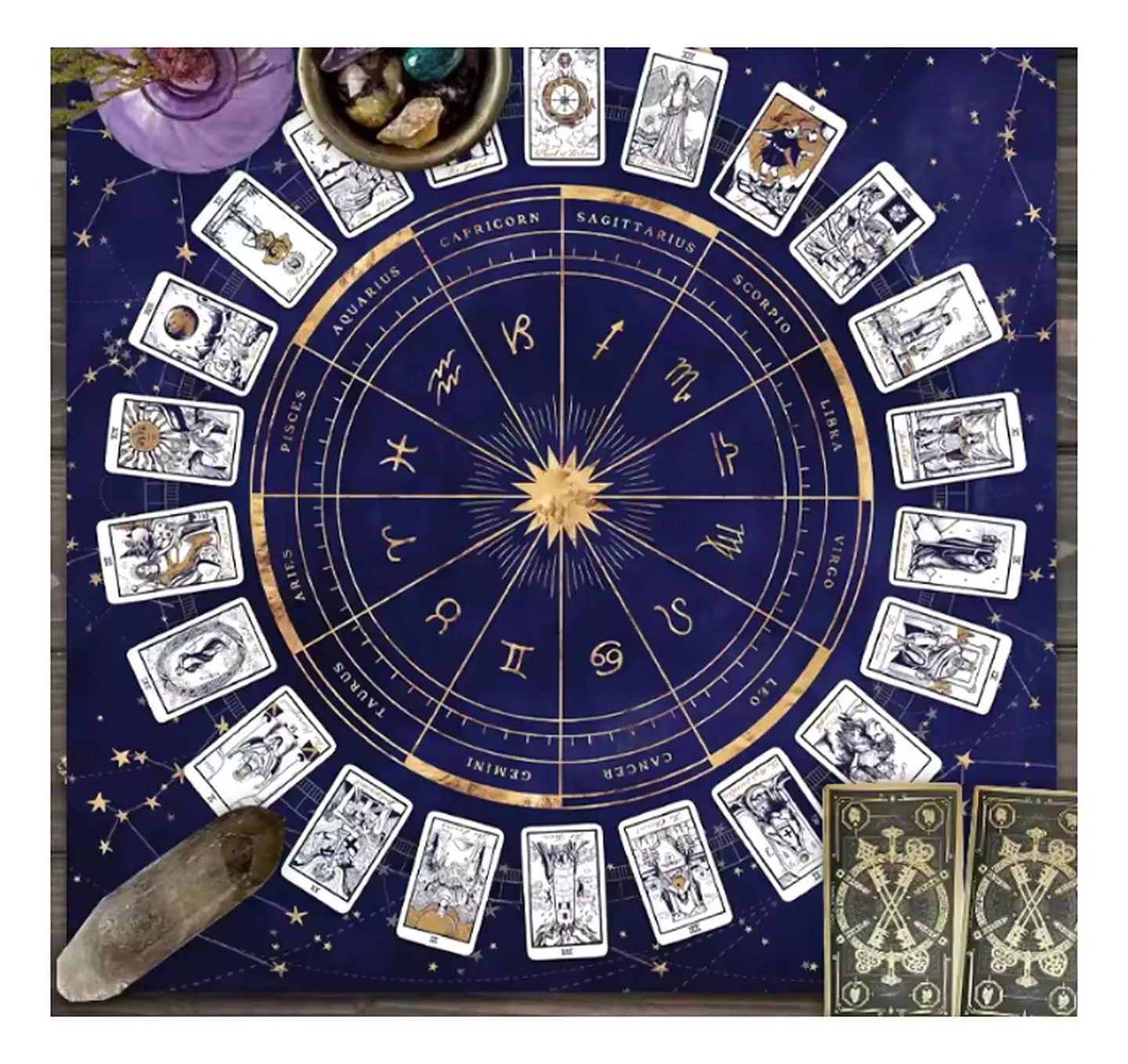 Paño Tarot Mistico Mantel De Cartas De Tarot Para 12 Cartas 1