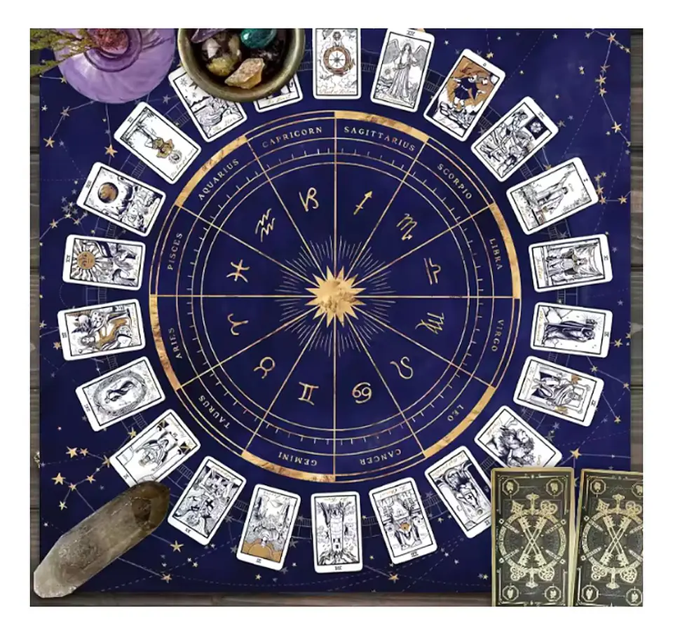Paño Tarot Mistico Mantel De Cartas De Tarot Para 12 Cartas 1