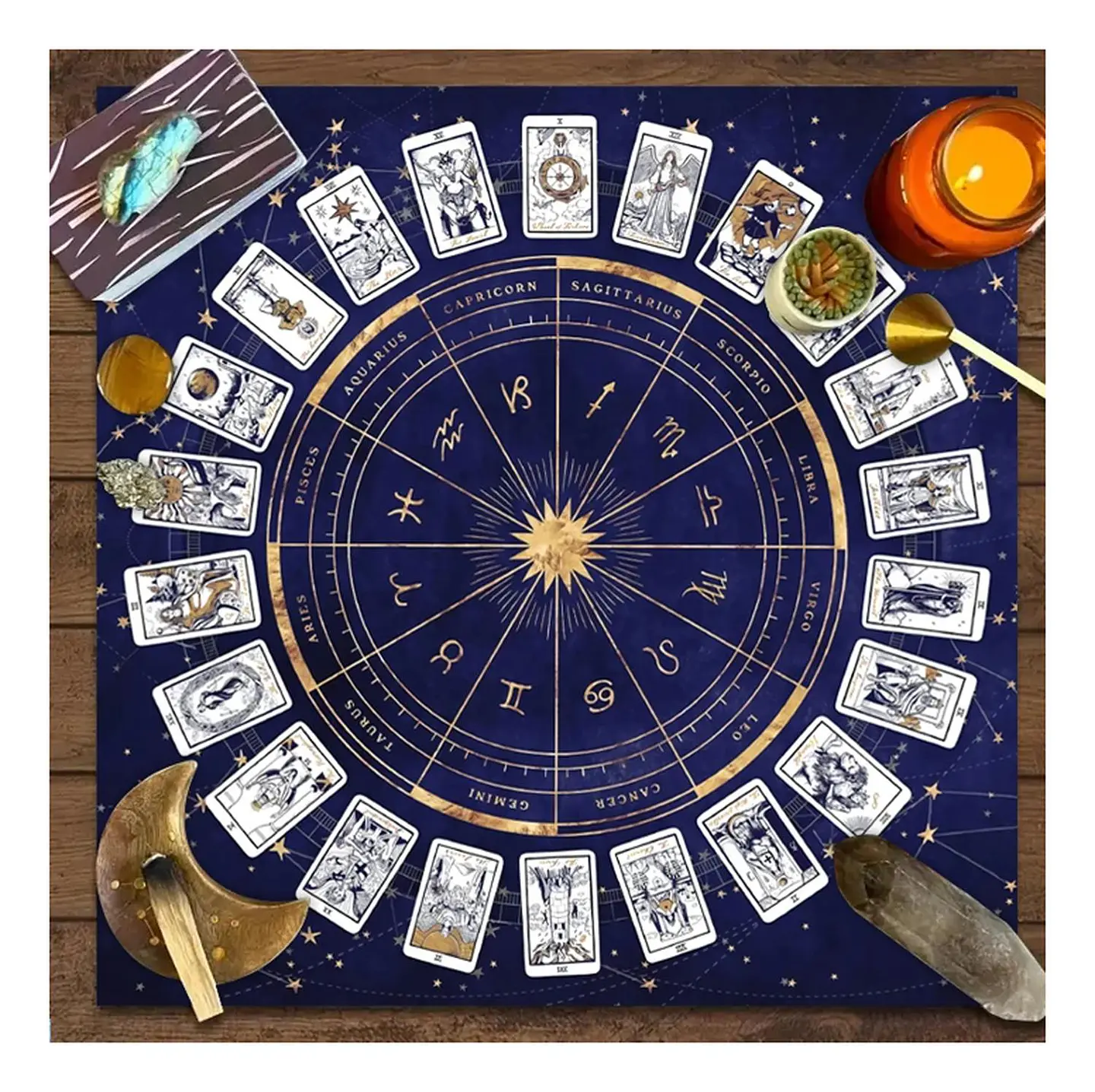Paño Tarot Mistico Mantel De Cartas De Tarot Para 12 Cartas 3