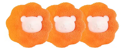 Removedor De Pelos Mascotas Quita Pelo Pelusa Lavadora 3pcs Naranja
