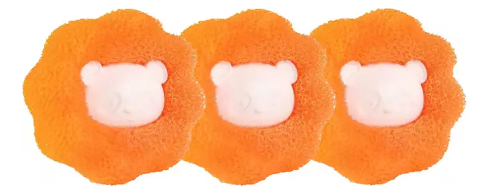 Removedor De Pelos Mascotas Quita Pelo Pelusa Lavadora 3pcs Naranja 1