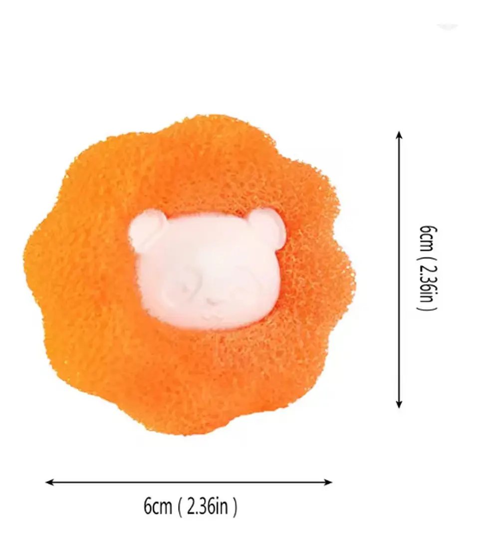 Removedor De Pelos Mascotas Quita Pelo Pelusa Lavadora 3pcs Naranja 4