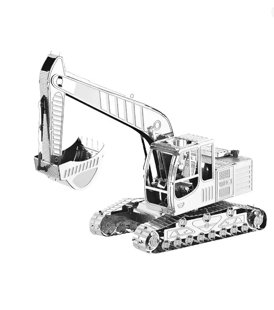 Puzzle Metal retroexcavadora para armar regalo 1