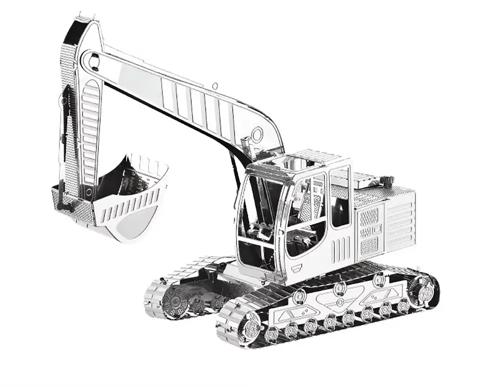 Puzzle Metal retroexcavadora para armar regalo 2