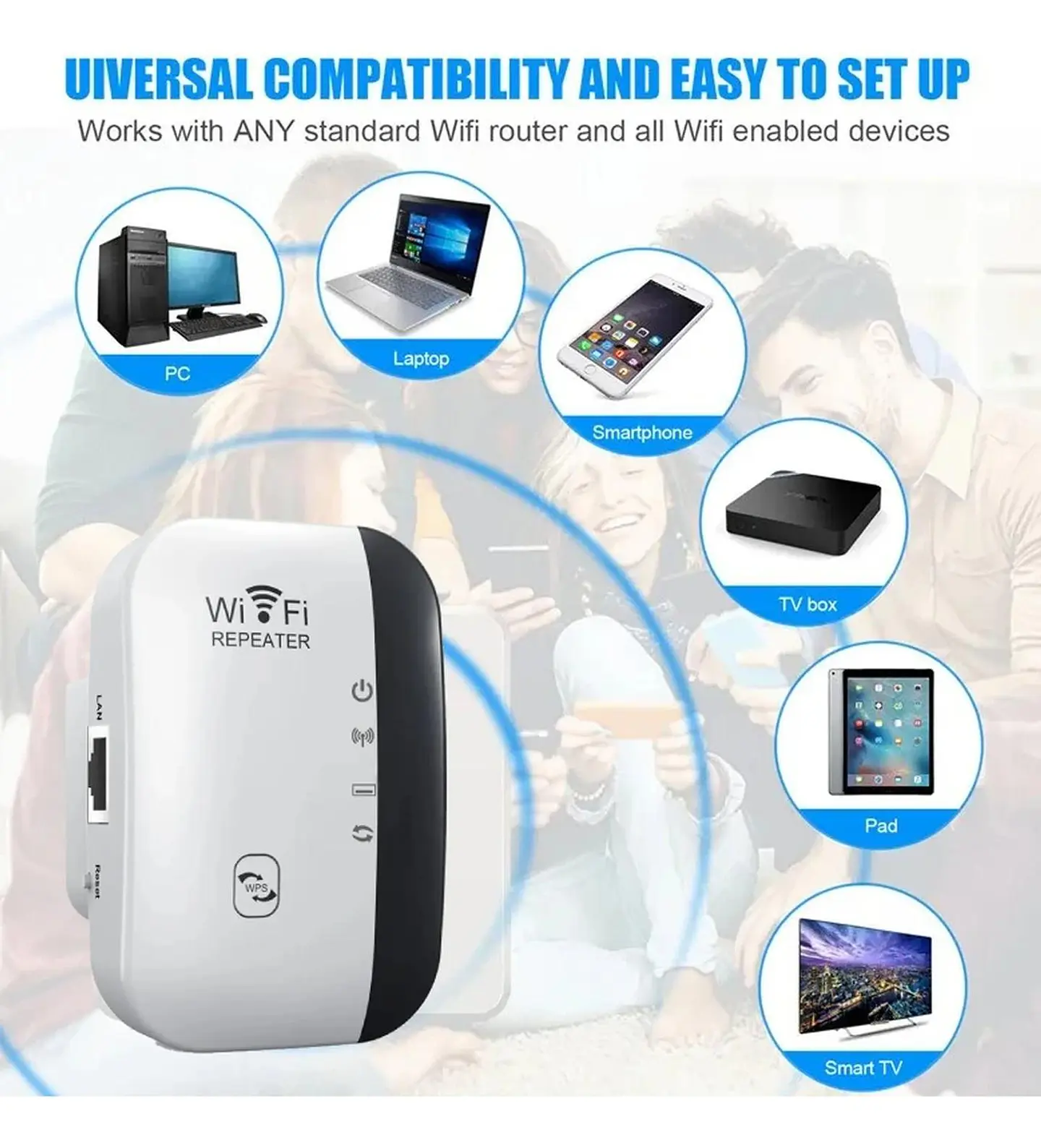 Repetidor Inalámbrico Señal Wi-fi Wifi Access Point Potencia 9