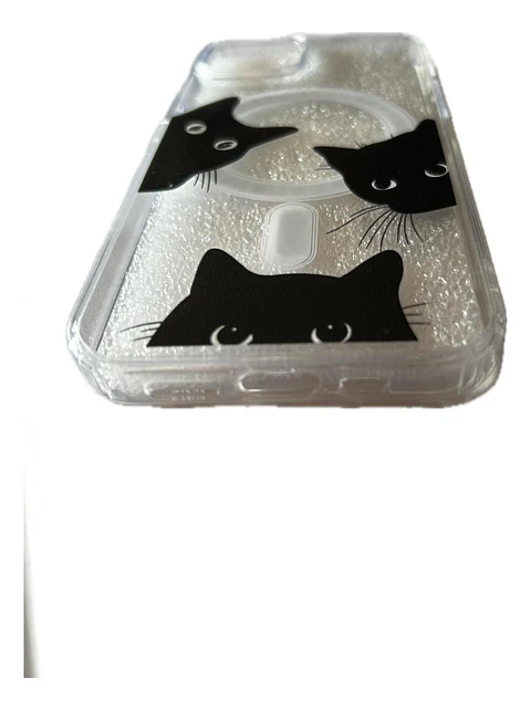 Carcasa Para iPhone Gatitos Gato Asomado Modelos Diseño Transparente iPhone 13. - 14 - 15