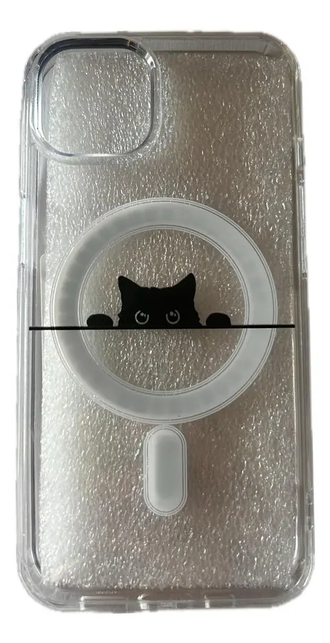 Carcasa Gatito Gato Asomado Para iPhone Modelo Unico Transparente iPhone 13 - 14 -. 15