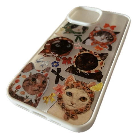 Carcasa Para iPhone Gatitos Gato Cariñositos Modelos Diseño Transparente iPhone 13. - 14 - 15
