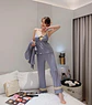 Pijama De Mujer Algodon Diseño Unico Gris Oscuro Liso S - Miniatura 2