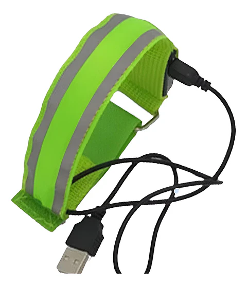 Brazale Reflectante Recargable Ciclismo Running Deporte Verde Lima