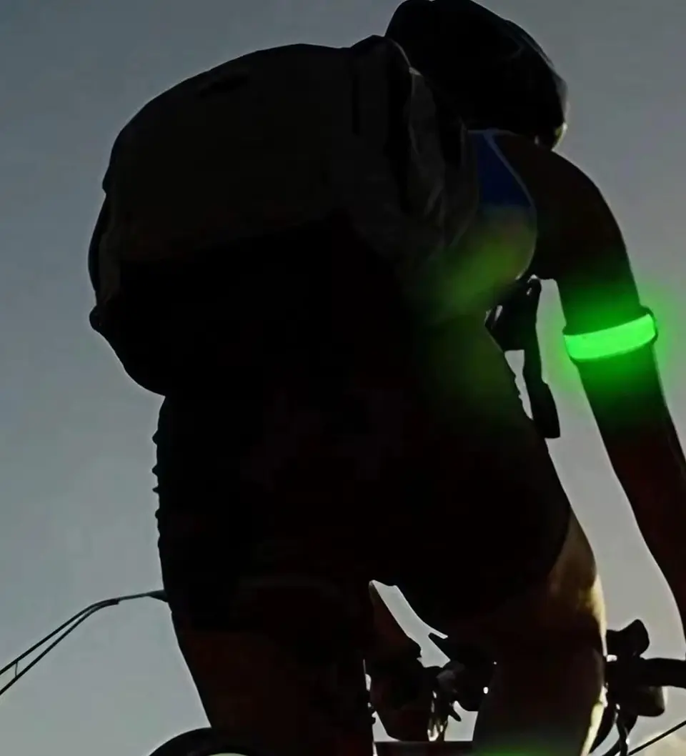 Brazale Reflectante Recargable Ciclismo Running Deporte Verde Lima 3