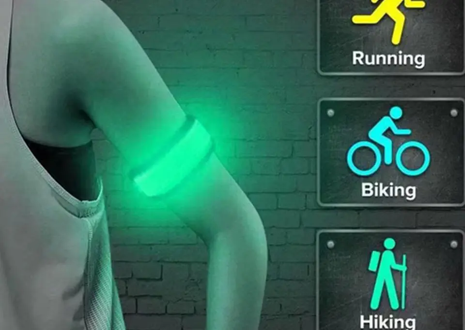 Brazale Reflectante Recargable Ciclismo Running Deporte Verde Lima 4