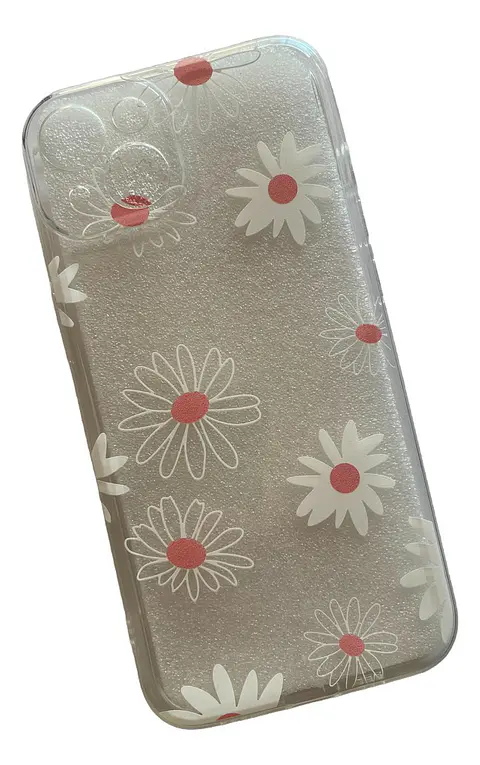 Carcasa Para iPhone Diseños Flores Floreado Blanco Transparente Floreado iPhone 13 - 14 -15