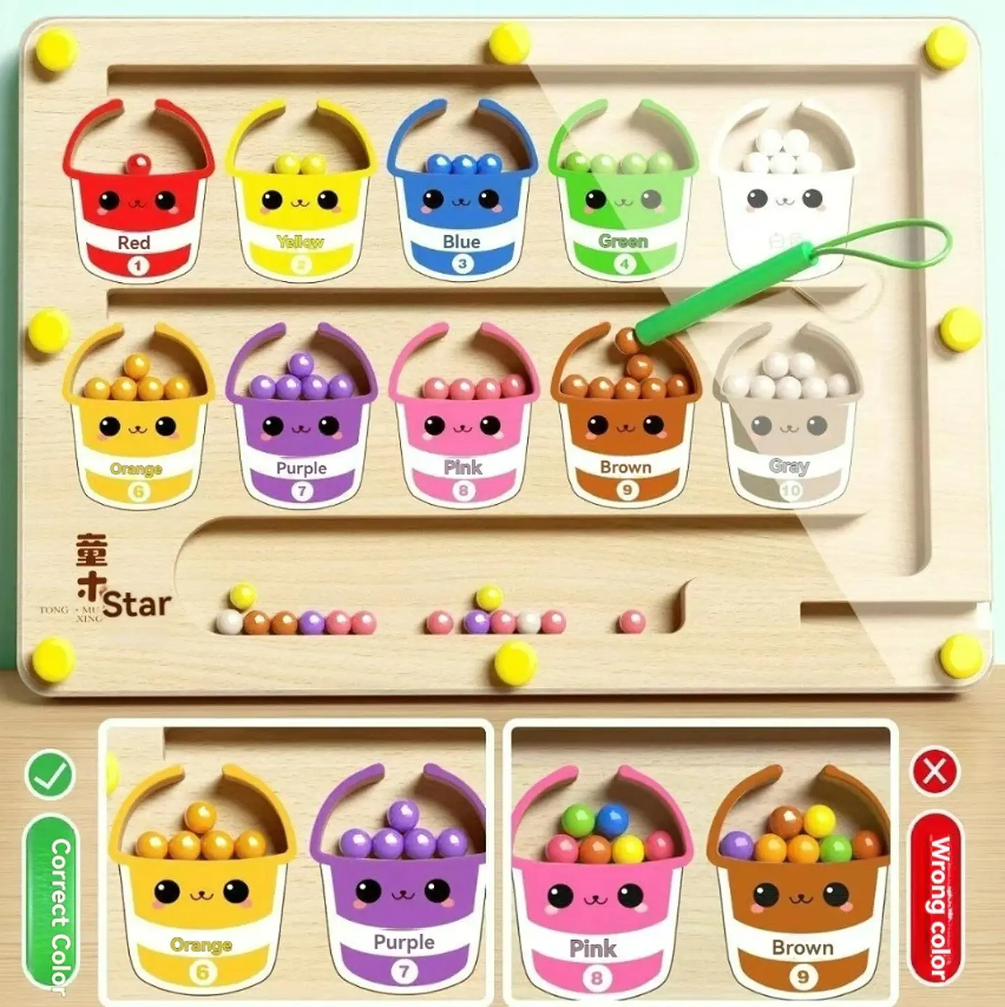 Tablero De Juego Magnético Montessori Para Niños Con Colores Nude 4
