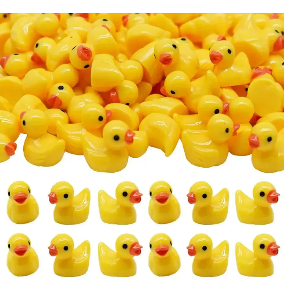 50 Patitos Patos De Resina Amarilla Para Juego Decoracion Amarillo 7