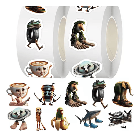 Sticker Niño Y Niña De Tralalero Tralala Tendencia Pegar