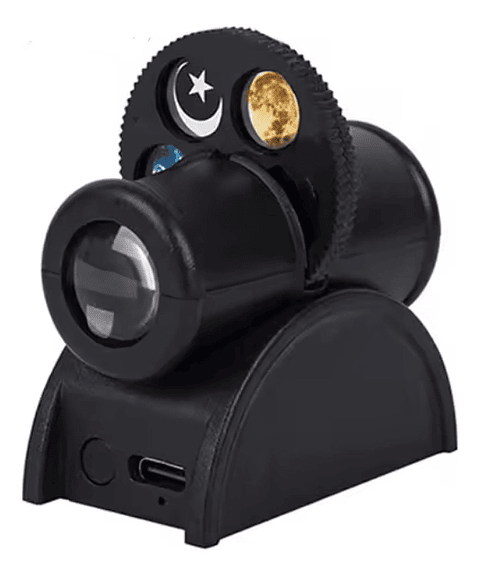Poyector Mini De Planetas Tierra Luna Estrella Recargable Negro