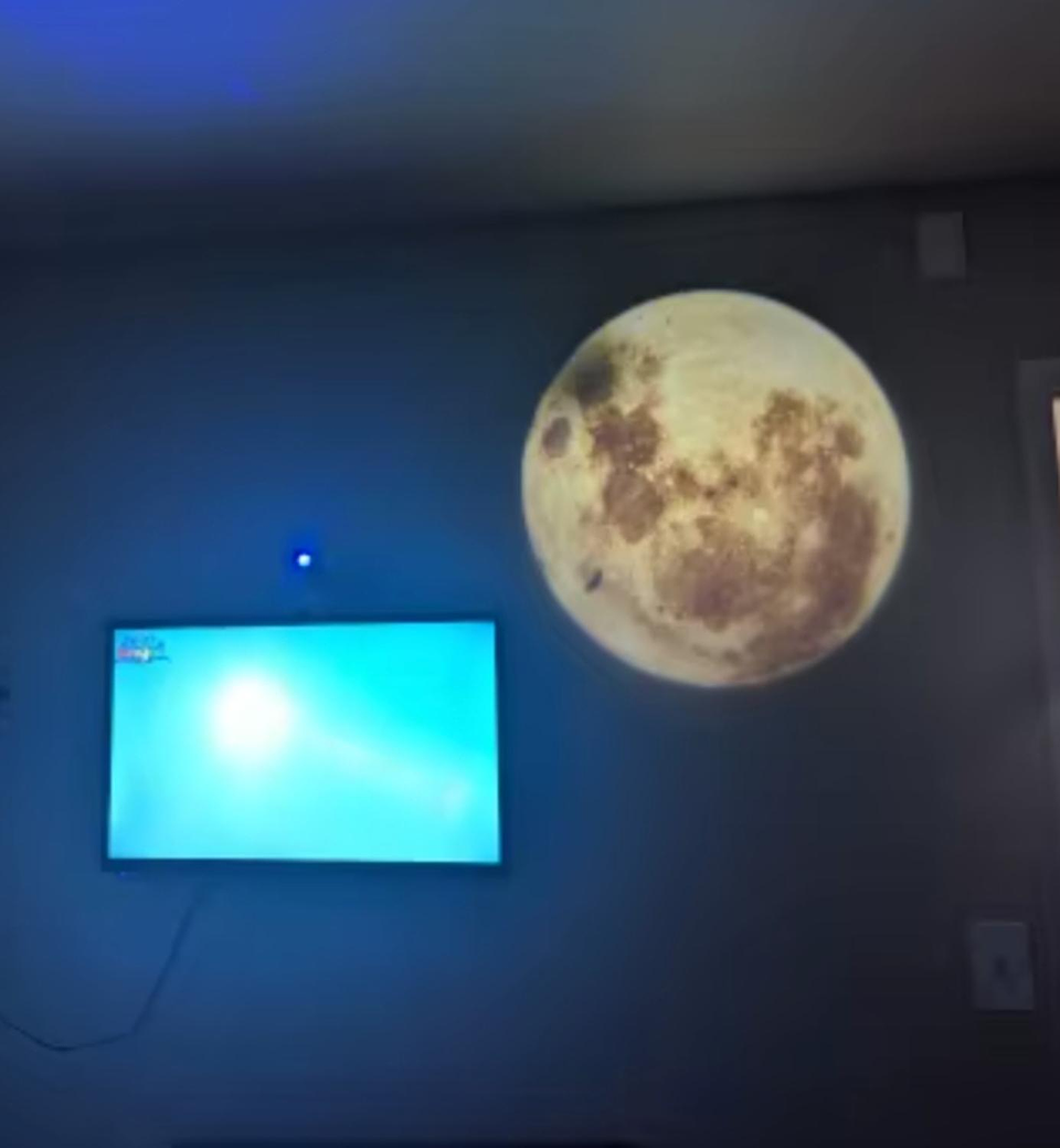 Poyector Mini De Planetas Tierra Luna Estrella Recargable Negro 6