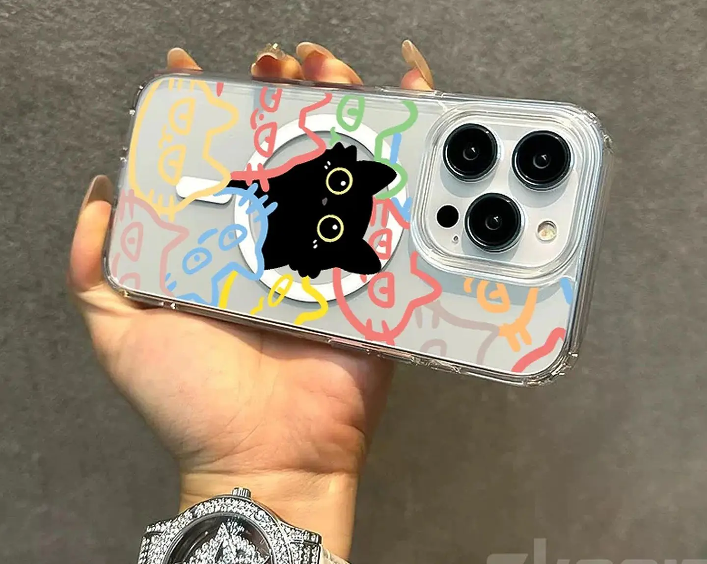 Carcasa Diseño Gatitos Para iPhone (todos Los Modelos) Transparente iPhone 13 - 14 3