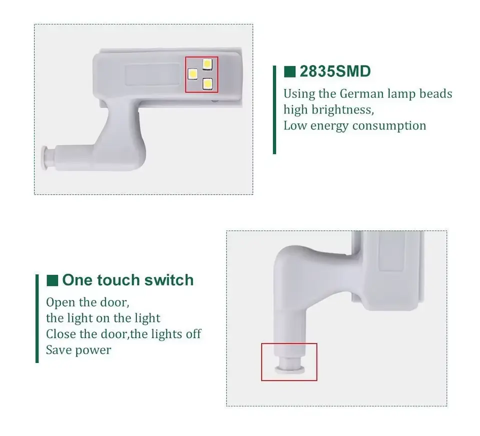 Luces Para Bisagra Oscuridad Mueble 8