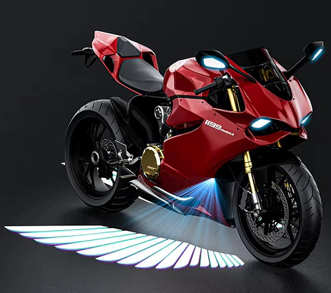 Par Proyeccion Led Motos Alas Camino Motocicleta