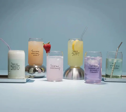 Set 6 Vasos De Vidrio Borosilicato Lata 16oz 460ml