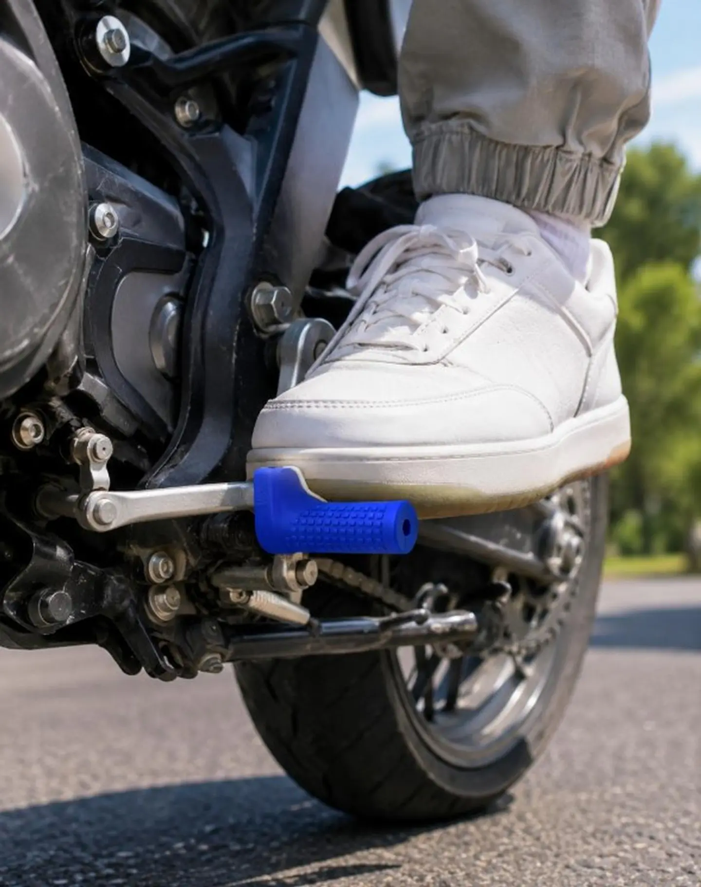 goma pata cambio moto para cuidar zapatos protector pata 3