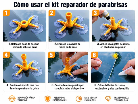 kit repara parabrisas piquetes auto piedras
