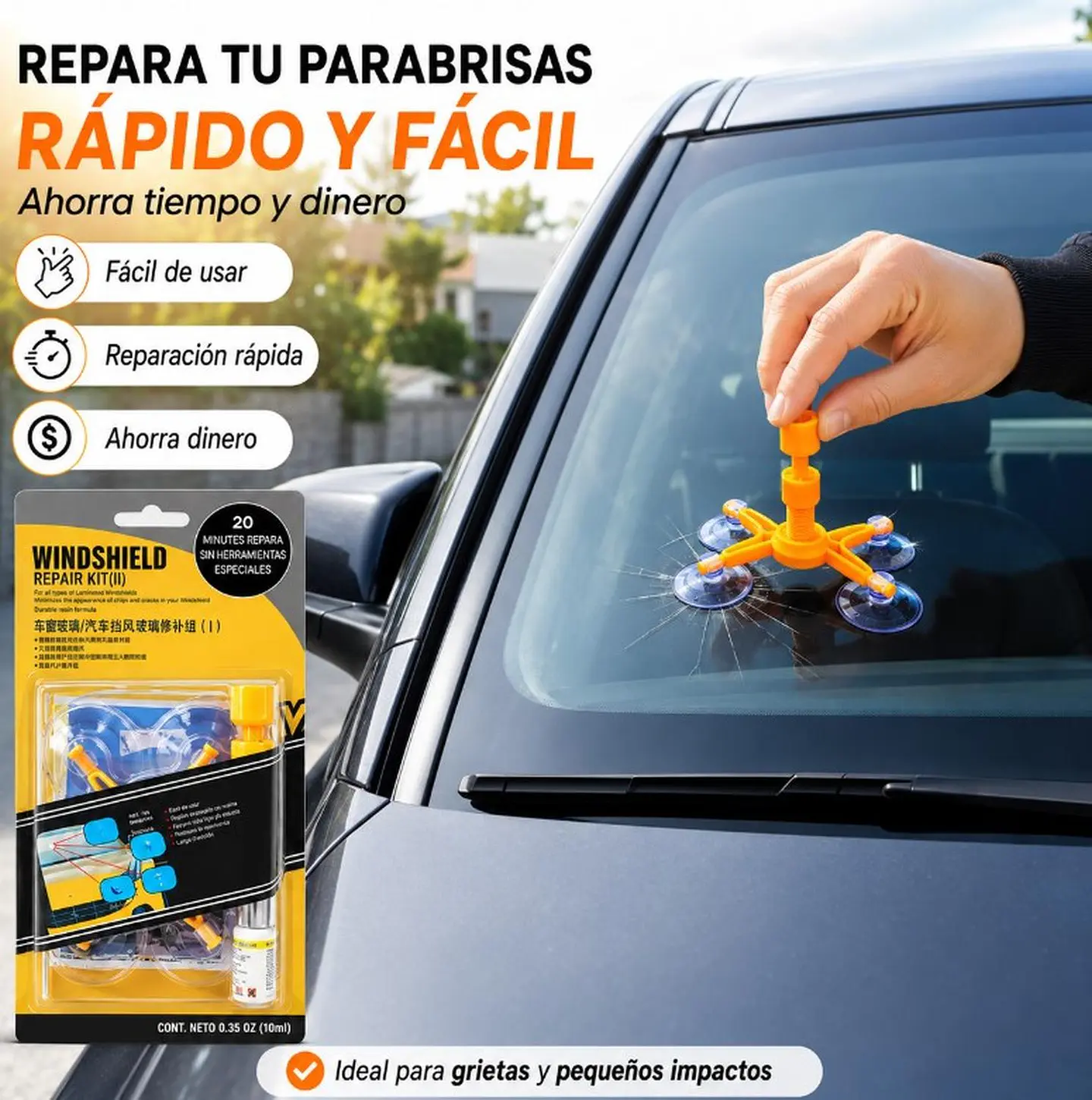 kit repara parabrisas piquetes auto piedras 4