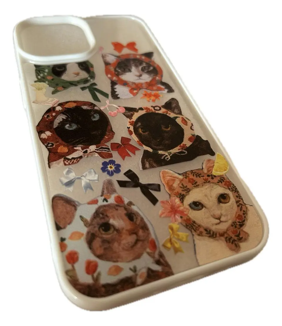 Carcasa Para iPhone Gatitos Gato Cariñositos Modelos Diseño Transparente iPhone 13. - 14 - 15 2