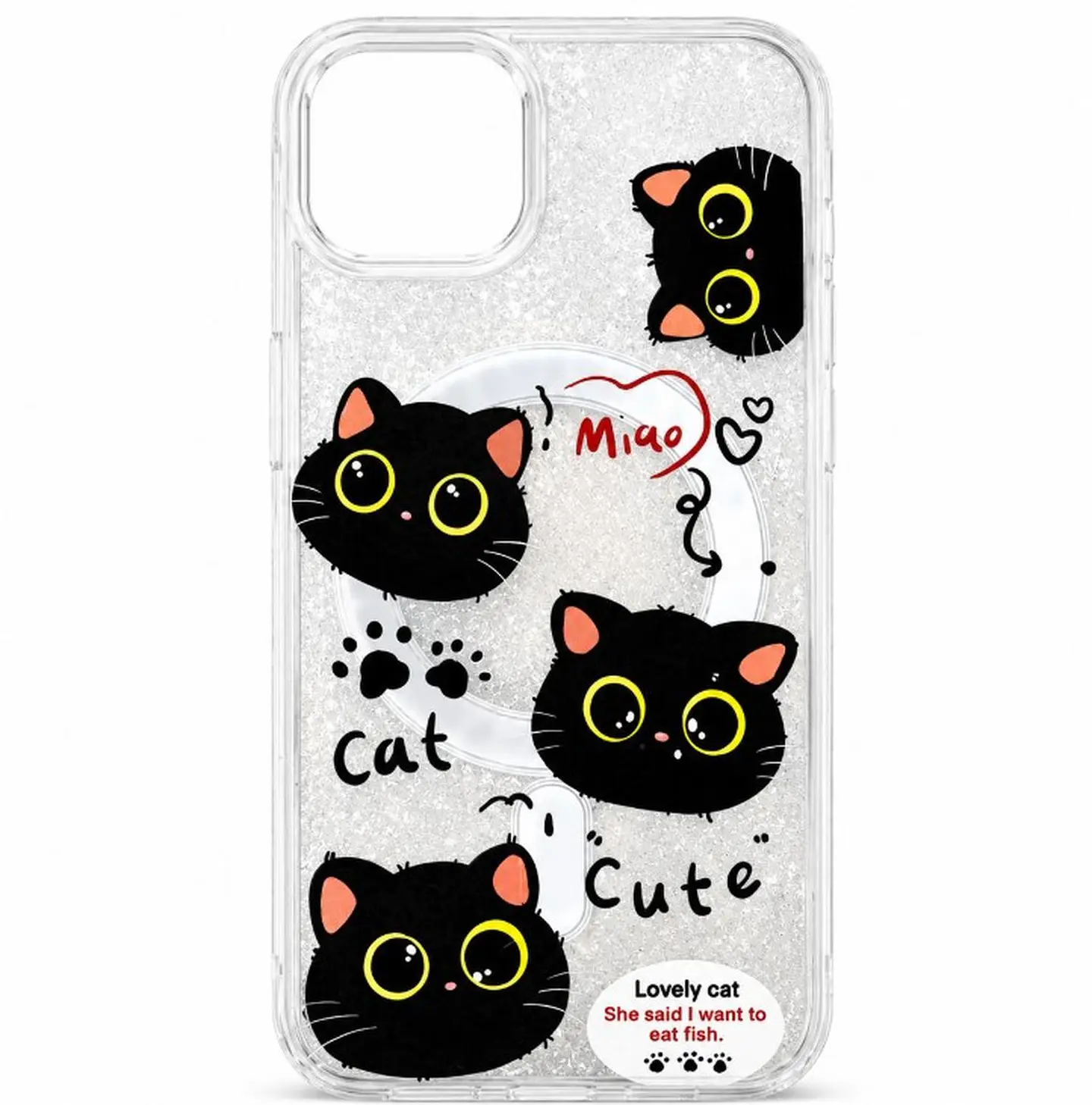 Carcasa iPhone Gatos Transparente/ iPhone 13-14-15 1