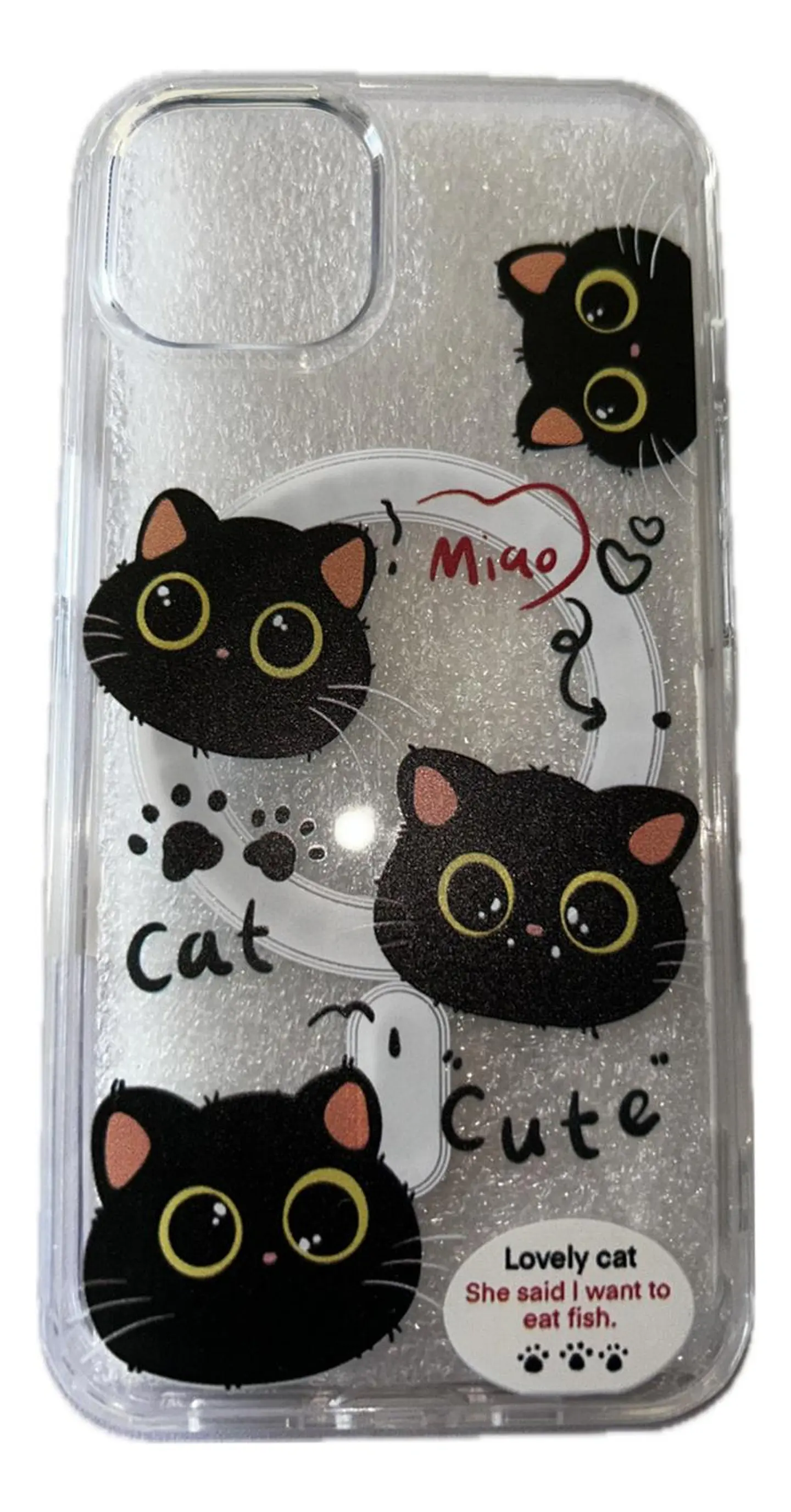 Carcasa iPhone Gatos Transparente/ iPhone 13-14-15 2