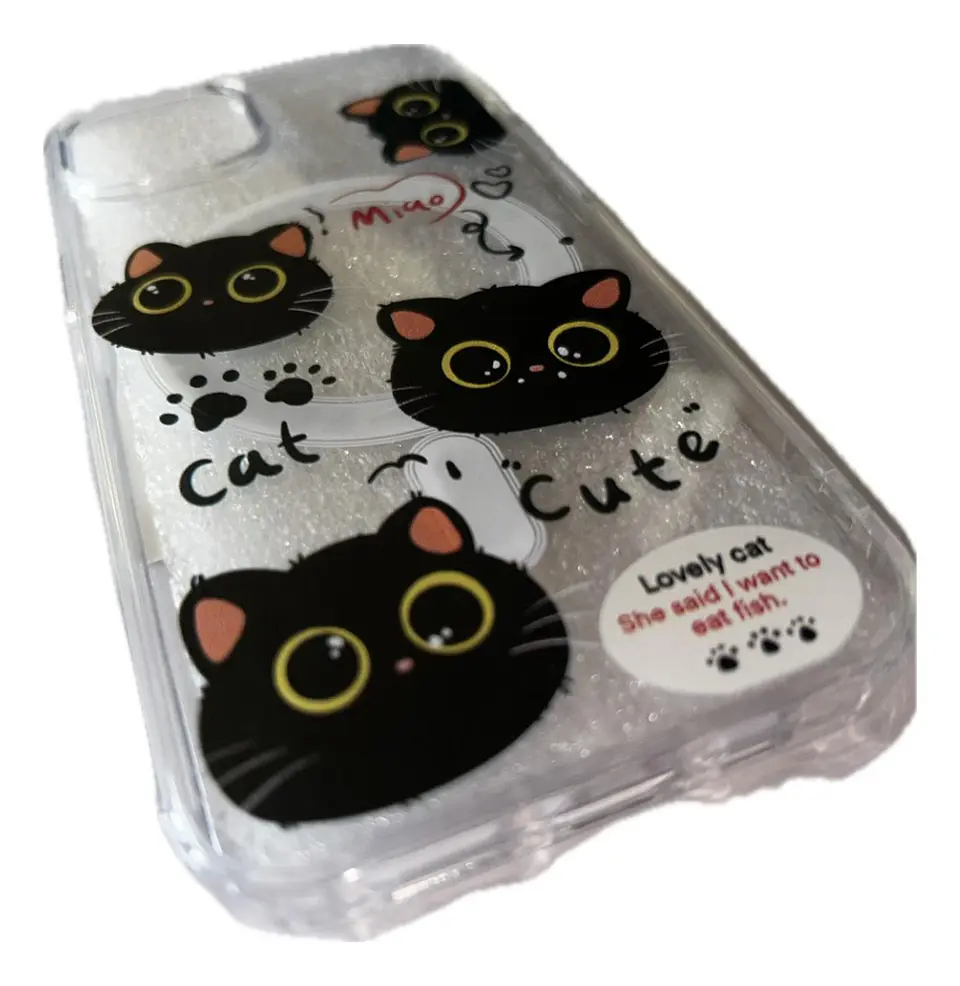 Carcasa iPhone Gatos Transparente/ iPhone 13-14-15 4