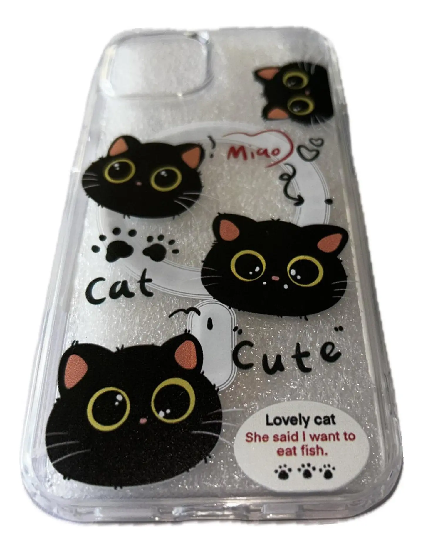 Carcasa iPhone Gatos Transparente/ iPhone 13-14-15 5